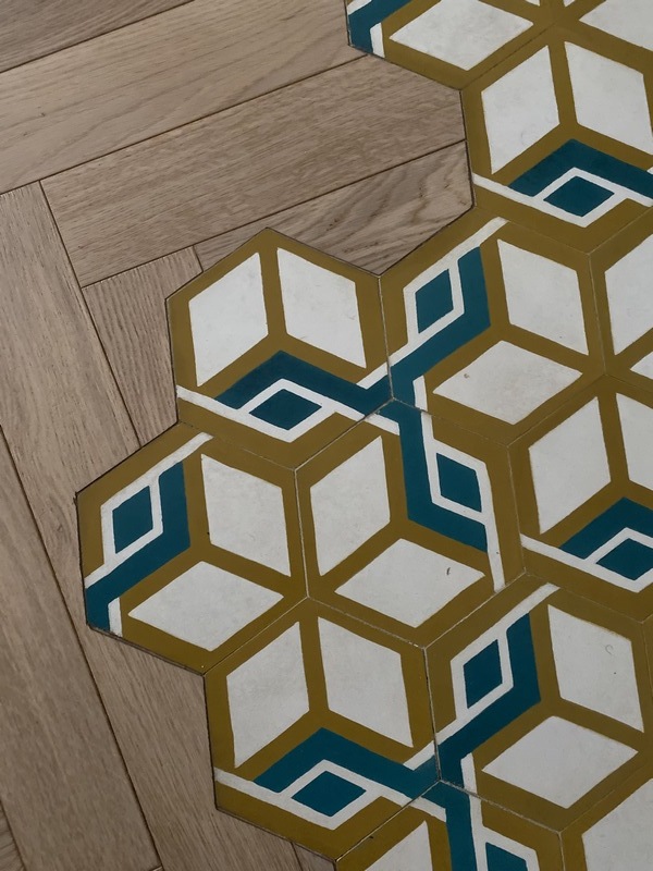 Carreaux de ciment incrustation parquet