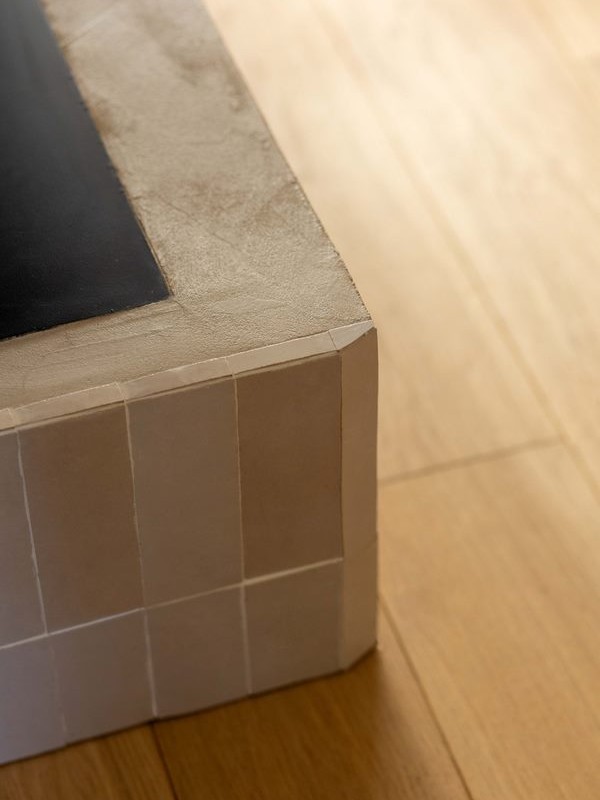 Cheminee carrelage beton cire