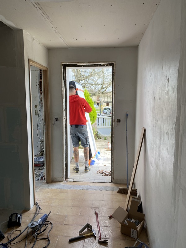 Renovation entree tapis carreaux de ciment